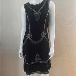 Niteline Della Roufogali Black/Silver beaded Dress